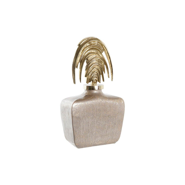 Vase DKD Home Decor Krystal Beige Gylden Aluminium (28 x 11 x 45 cm)