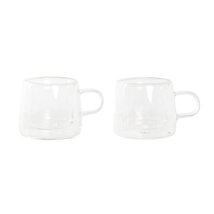 Dele kaffekopsæt DKD Home Decor Krystal Gennemsigtig Borosilikatglas (80 ml)