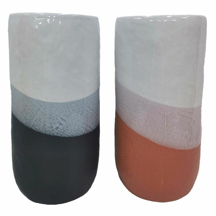 Vase DKD Home Decor Tricolour 13 x 13 x 25 cm Dolomite (2 enheder)