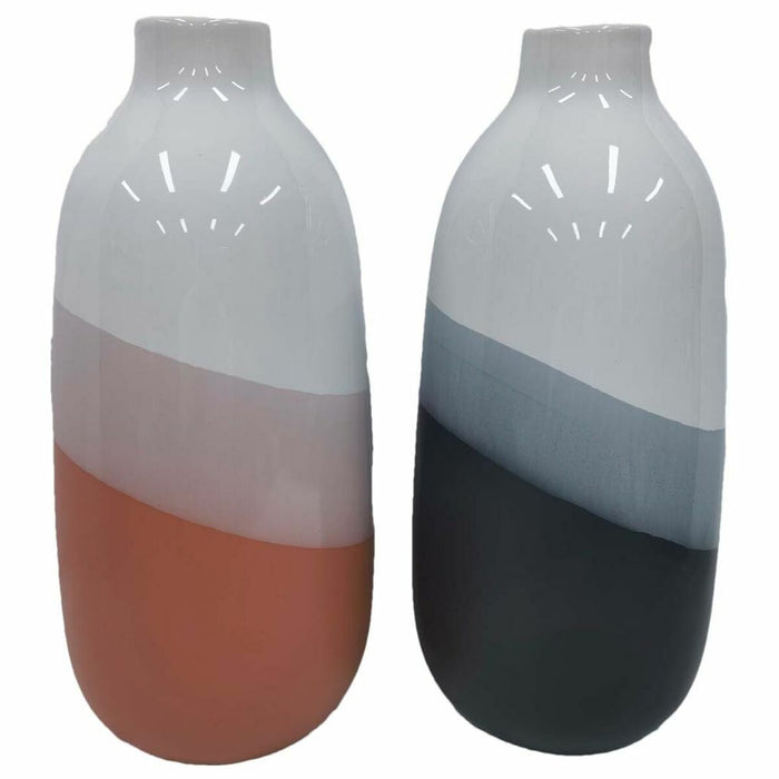 Vase DKD Home Decor 13 x 13 x 29 cm Tricolour Dolomite (2 enheder)