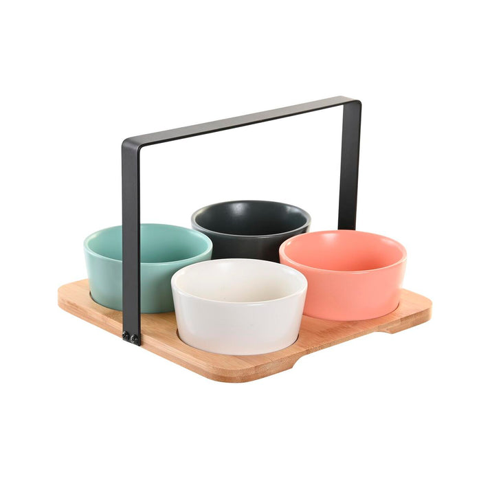 Sæt til appetizere DKD Home Decor 20 x 20 x 14 cm Porcelæn Multifarvet