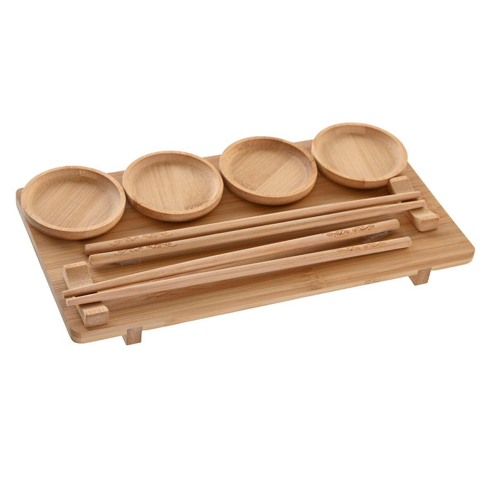 Sushi-sæt DKD Home Decor 24 x 0,5 x 0,5 cm Natur Orientalsk