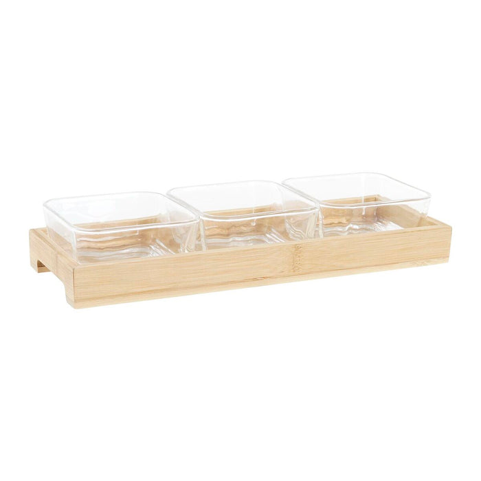 Snack bakke DKD Home Decor 31,5 x 11 x 6 cm Krystal Natur 280 ml