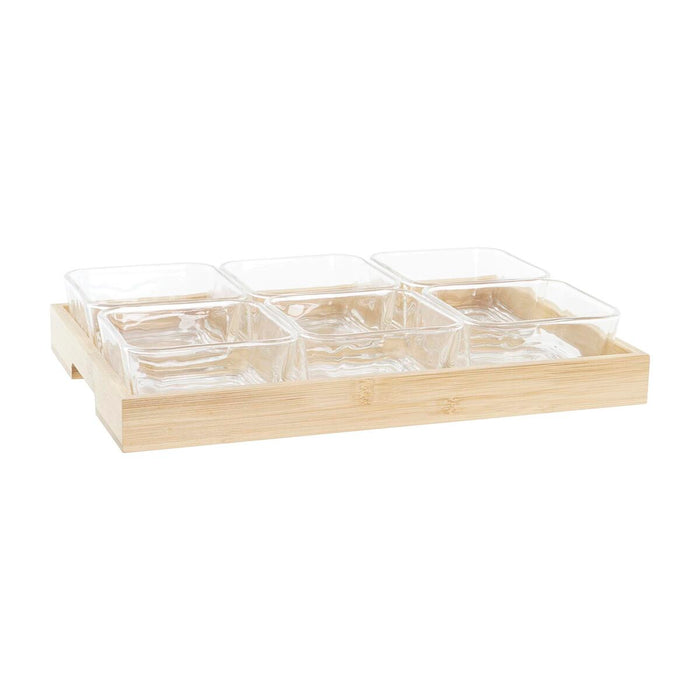 Snack bakke DKD Home Decor 32 x 21 x 6 cm Krystal Natur 280 ml