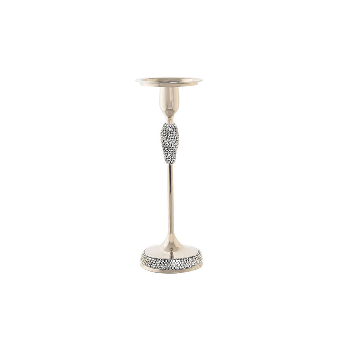 Lyseholder DKD Home Decor Sølvfarvet Akryl Aluminium 12 x 12 x 36 cm