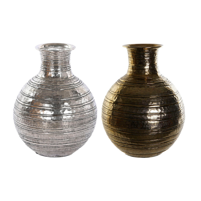 Vase DKD Home Decor Gylden Sølvfarvet Aluminium Moderne Ældet overflade 38 x 38 x 50 cm (2 enheder)