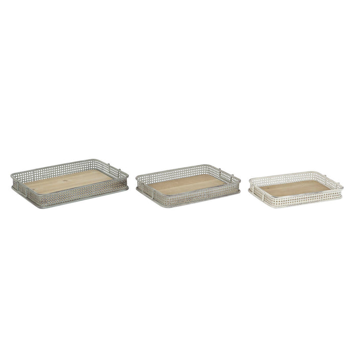 Bakkesæt DKD Home Decor 53 x 38 x 8 cm Metal Multifarvet (3 enheder)