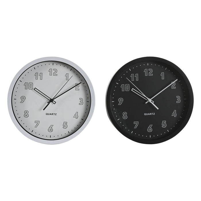 Vægur DKD Home Decor Hvid Sort PVC 25,4 x 4 x 25,4 cm (2 enheder)