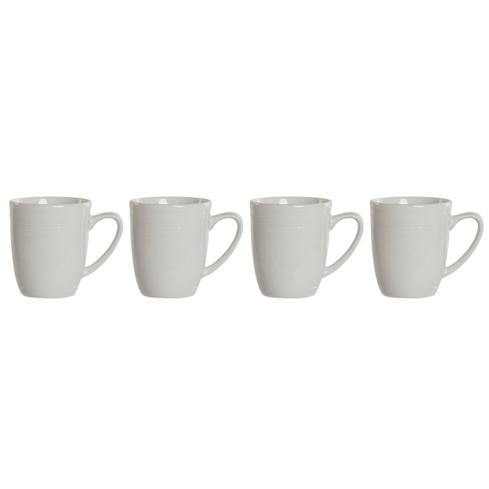 4 Dele krussæt DKD Home Decor Hvid Porcelæn 330 ml