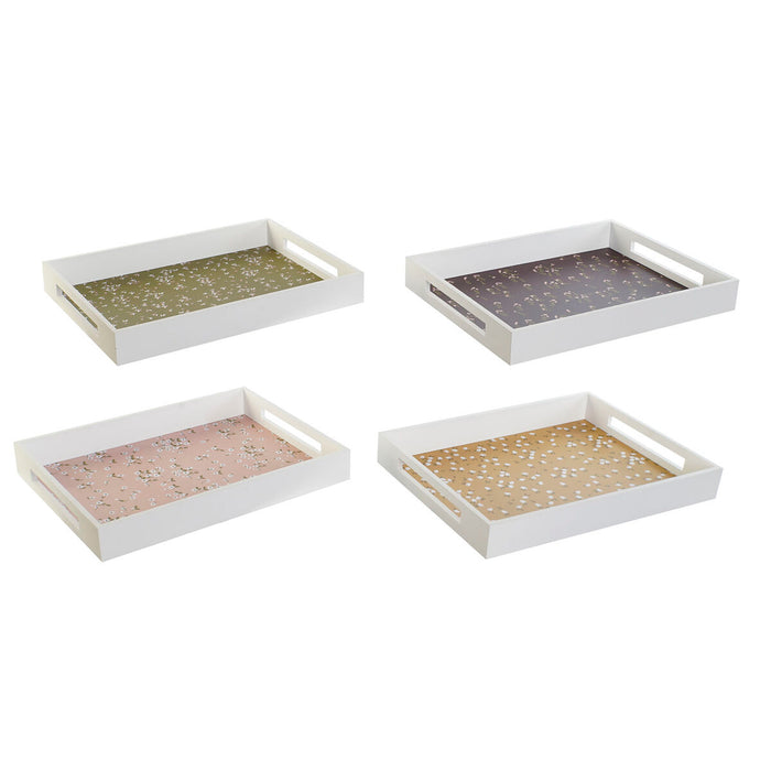Bakke DKD Home Decor Træ MDF Shabby Chic 40 x 30 x 5 cm (4 enheder)