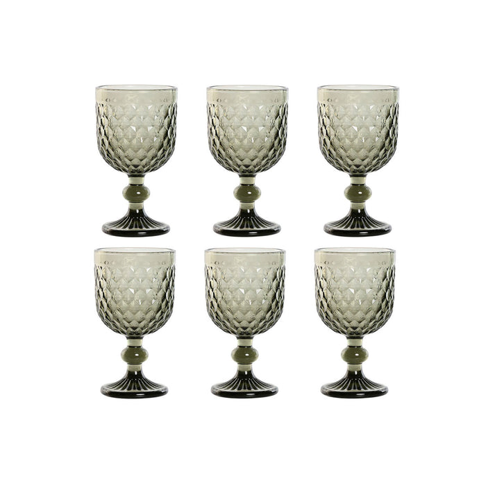 Sæt med glas Home ESPRIT Grå Krystal 240 ml (6 enheder)