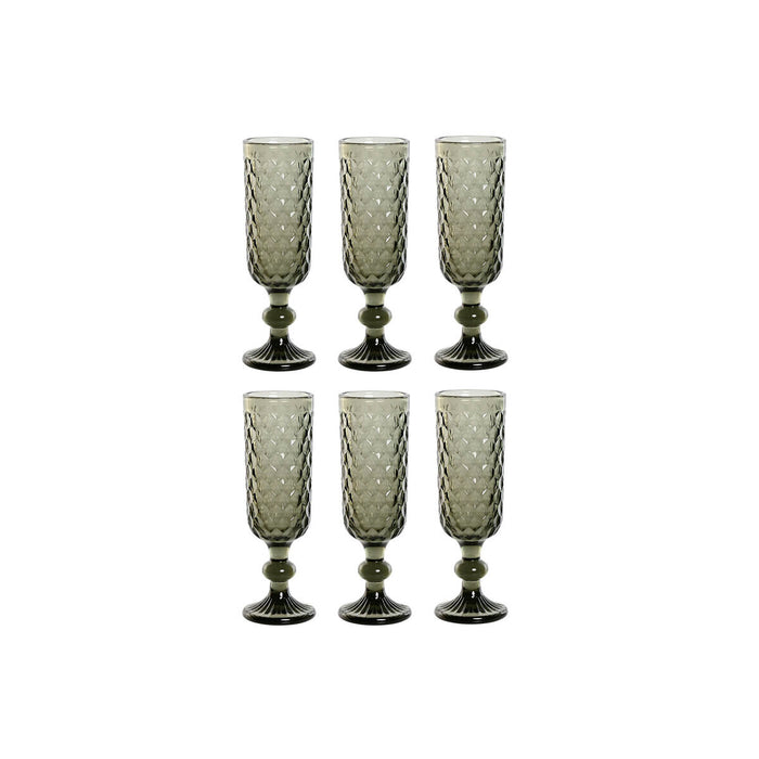 Sæt med glas Home ESPRIT Grå Krystal 150 ml (6 enheder)