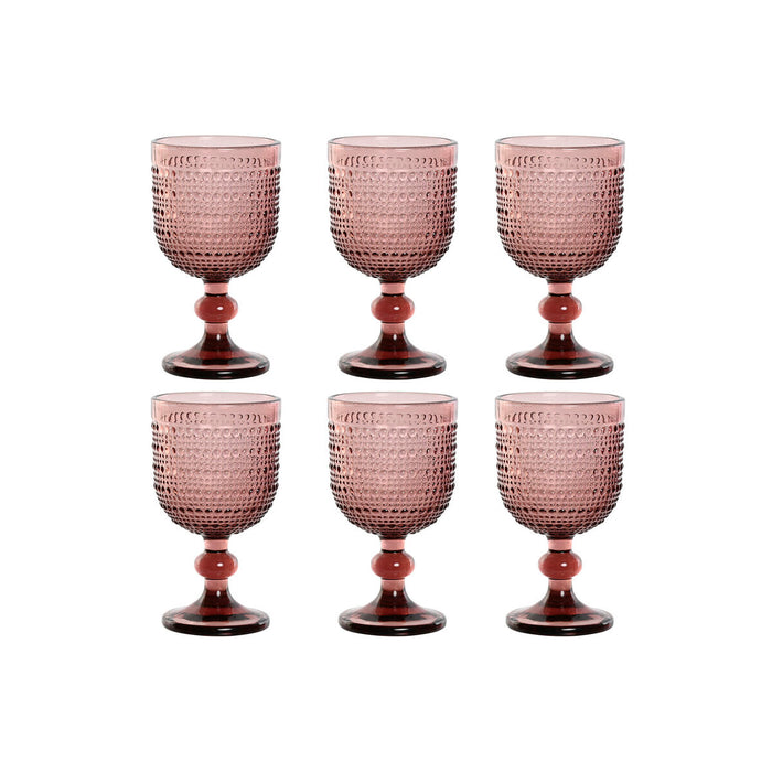 Sæt med glas Home ESPRIT Pink Krystal 240 ml (6 enheder)