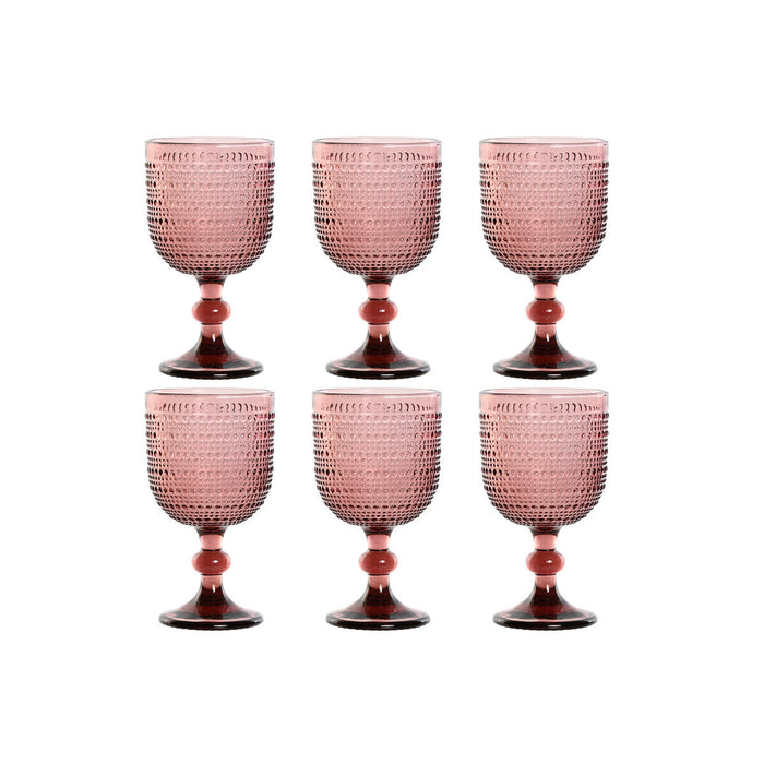 Sæt med glas Home ESPRIT Pink Krystal 325 ml (6 enheder)