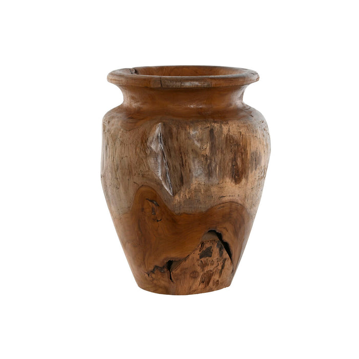 Vase Home ESPRIT Natur Mørkebrun Teak 34 x 34 x 40 cm
