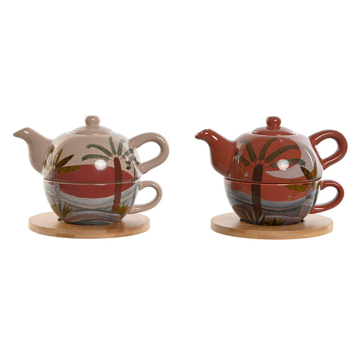 Tekande Home ESPRIT Hvid Beige Terrakotta Lyserød Dolomite 750 ml (2 enheder)