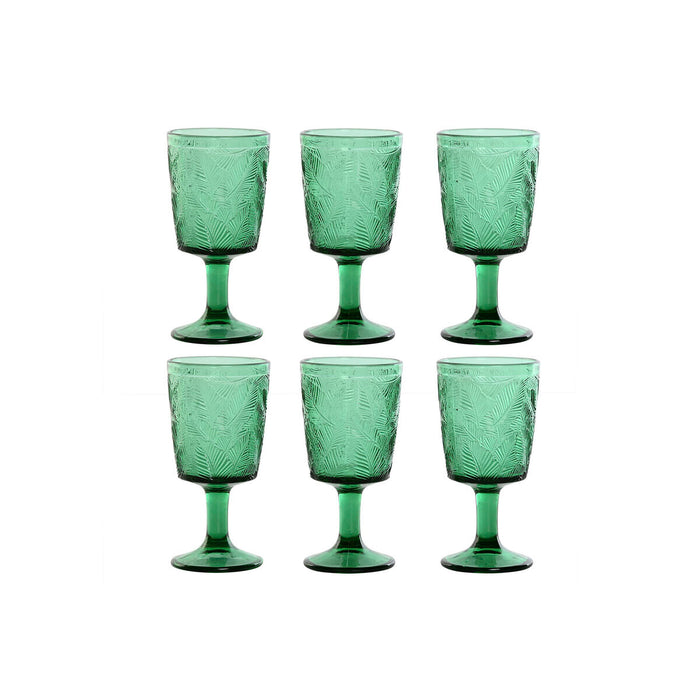 Sæt med glas Home ESPRIT Grøn Krystal 285 ml (6 enheder)