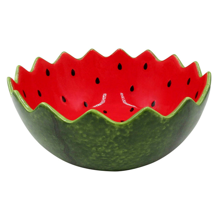 Snackskål Home ESPRIT Rød Grøn Stentøj Vandmelon 23 x 23 x 9 cm