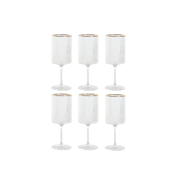 Glassæt Home ESPRIT Gennemsigtig Gylden Krystal 400 ml (6 enheder)