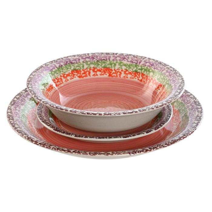 Spisestel Home ESPRIT Pink Stentøj 27 x 27 x 2 cm 18 Dele