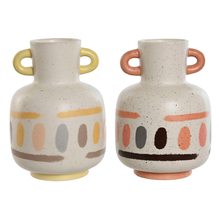 Vase Home ESPRIT Multifarvet Dolomite 16 x 16 x 22 cm (2 enheder)