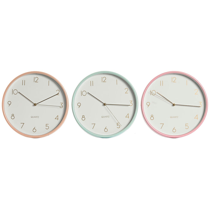 Vægur Home ESPRIT Koral Mint Syren PVC 25,5 x 4,3 x 25,5 cm (3 enheder)
