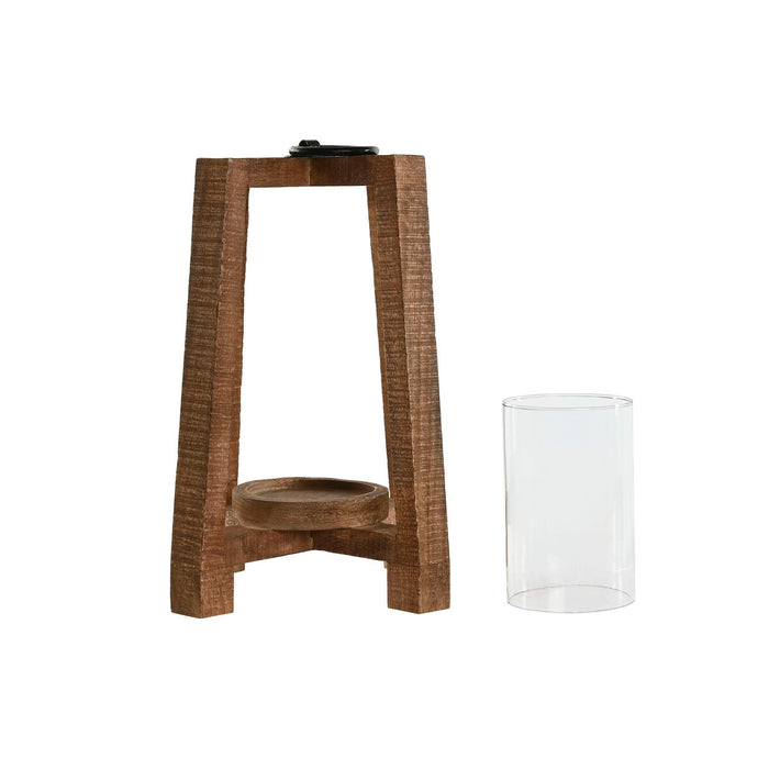 Lyseholder Home ESPRIT Natur Krystal Mangotræ 25 x 25 x 35 cm