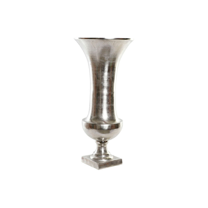 Vase Home ESPRIT Sølvfarvet Aluminium Moderne Vinglas 28,5 X 28,5 X 61,5 cm