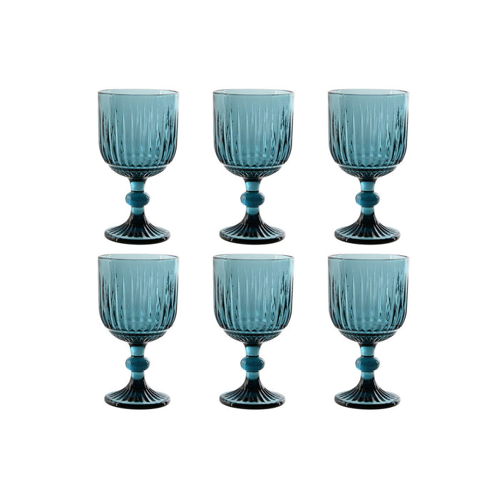 Sæt med glas Home ESPRIT Blå Krystal 8,8 x 8,8 x 16,3 cm (6 enheder)