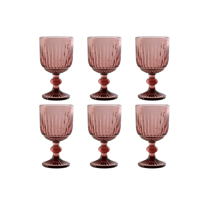 Sæt med glas Home ESPRIT Pink Krystal 8 x 8 x 14,5 cm (6 enheder)