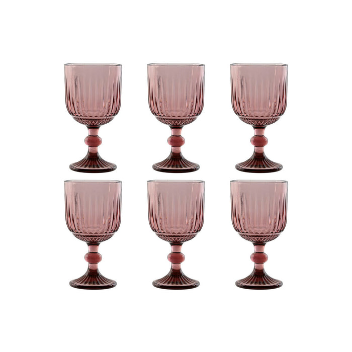 Sæt med glas Home ESPRIT Pink Krystal 380 ml (6 enheder)