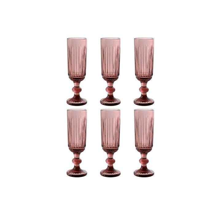 Sæt med glas Home ESPRIT Pink Krystal 6 x 6 x 18,4 cm (6 enheder)