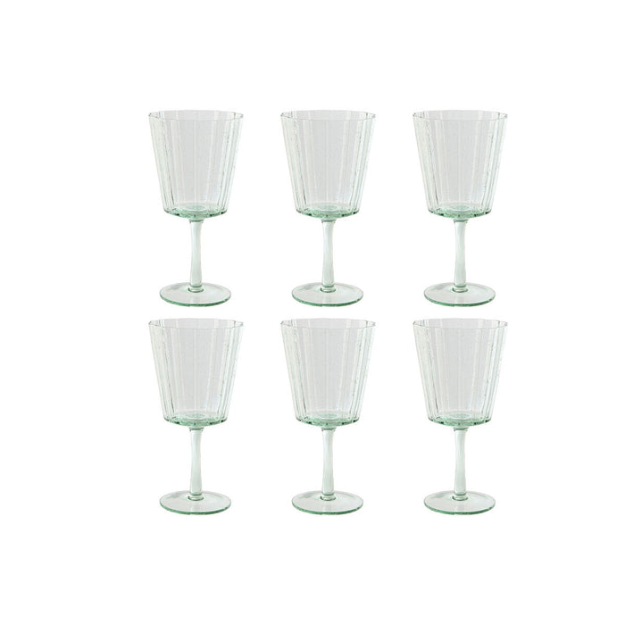 Sæt med glas Home ESPRIT Grøn Krystal 9 x 9 x 17,8 cm (6 enheder)