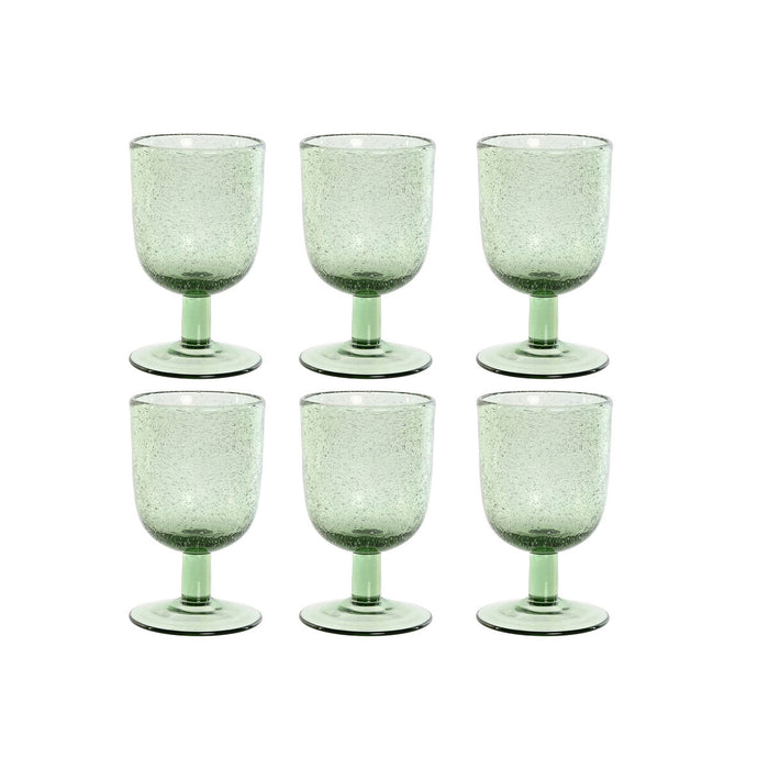 Sæt med glas Home ESPRIT Grøn Krystal 300 ml 8 x 8 x 14 cm (6 enheder)