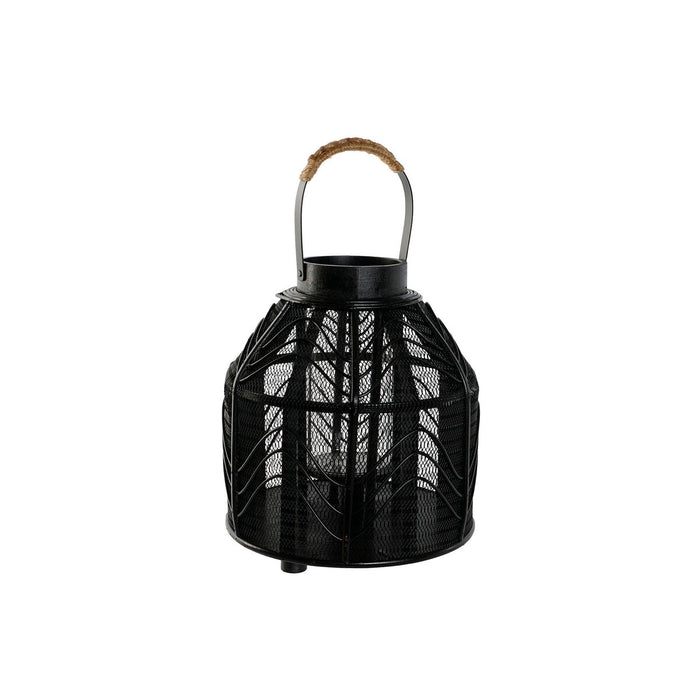 Lyseholder Home ESPRIT Sort Metal 26,5 x 26,5 x 28 cm