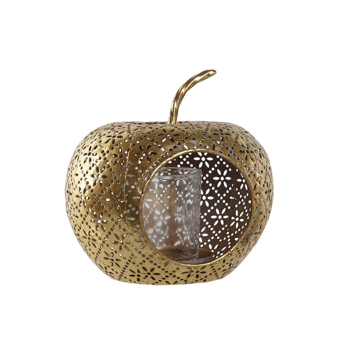 Lyseholder Home ESPRIT Gylden Metal Krystal 14 x 14 x 13 cm