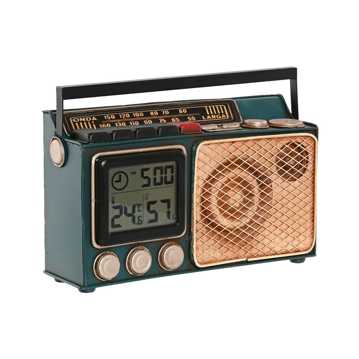 Namizna ura Home ESPRIT Gylden Mørk grøn Metal Radio 24 x 8 x 17 cm