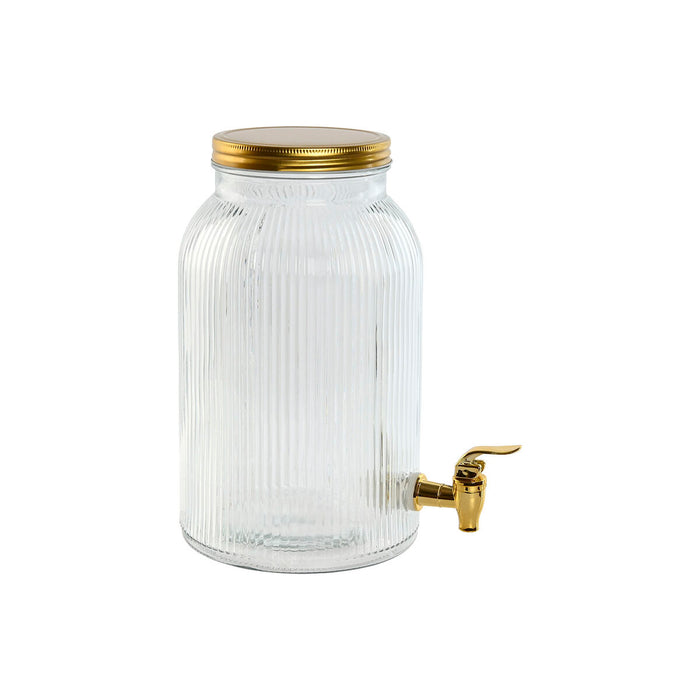 Vandbeholder Home ESPRIT Gylden Metal Krystal 5,5 L 18 x 23,5 x 30 cm
