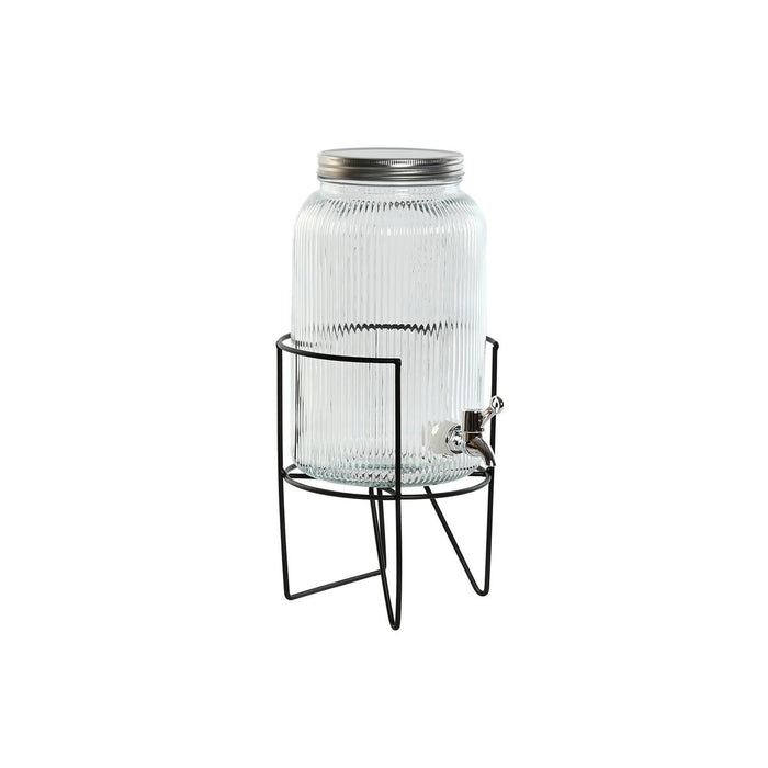 Vandbeholder Home ESPRIT Sort Metal Silikone Krystal ABS 5 L 19,6 x 23,5 x 40,5 cm