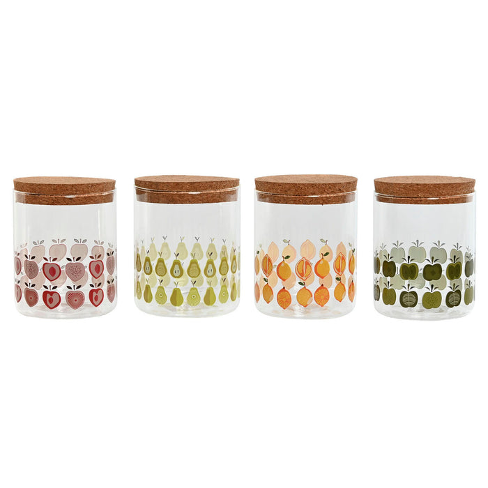 Blik Home ESPRIT Gul Grøn Natur Kork Silikone Borosilikatglas Shabby Chic 700 ml (4 enheder)