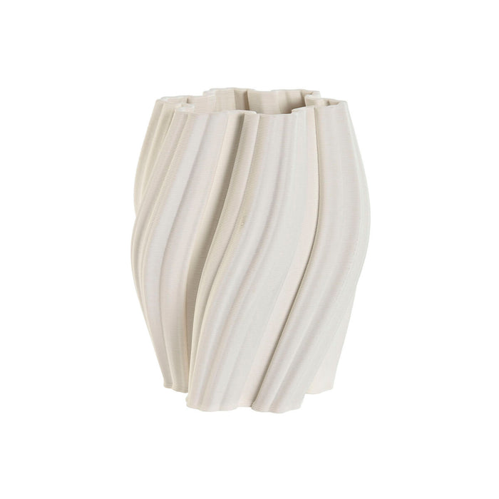 Vase Home ESPRIT Hvid Stentøj Moderne 16,5 X 16,5 X 20,5 cm