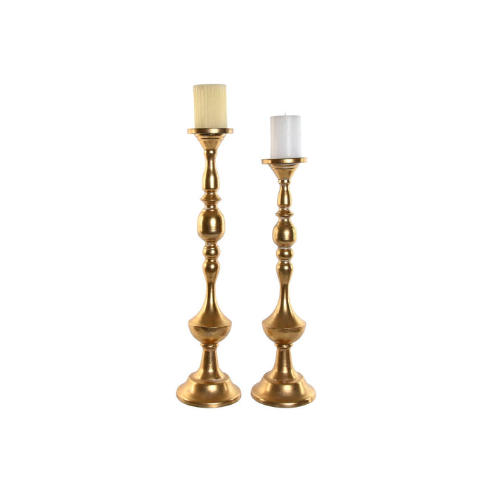 Lyseholder Home ESPRIT Gylden Metal 15 x 15 x 60,5 cm (2 enheder)