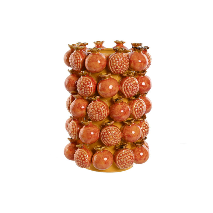 Vase Home ESPRIT Gul Orange Stentøj Moderne 24 x 24 x 32 cm