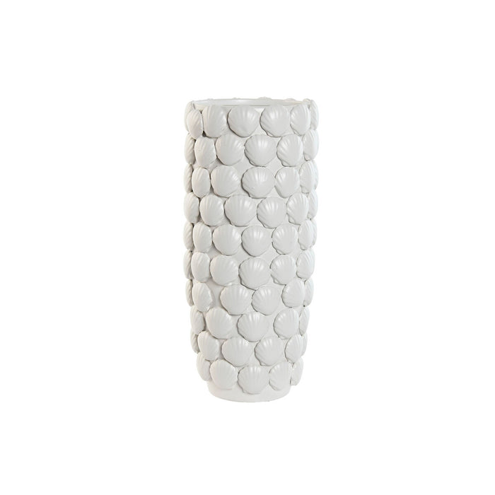 Vase Home ESPRIT Hvid Stentøj Middelhavet 15,5 X 15,5 X 33,5 cm