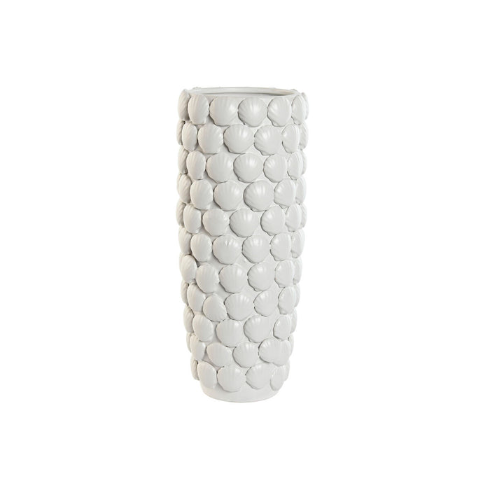 Vase Home ESPRIT Hvid Stentøj Middelhavet 16,5 x 16,5 x 38,5 cm