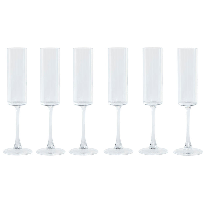 Flade champagne og cava glas Home ESPRIT Gennemsigtig Krystal 160 ml (6 enheder)