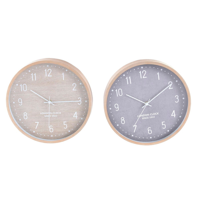 Vægur Home ESPRIT Beige Grå PVC 30 x 4 x 30 cm (2 enheder)
