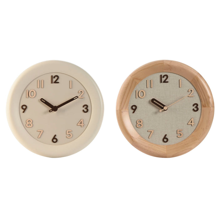 Vægur Home ESPRIT Beige Natur Træ 30 x 5 x 30 cm (2 enheder)