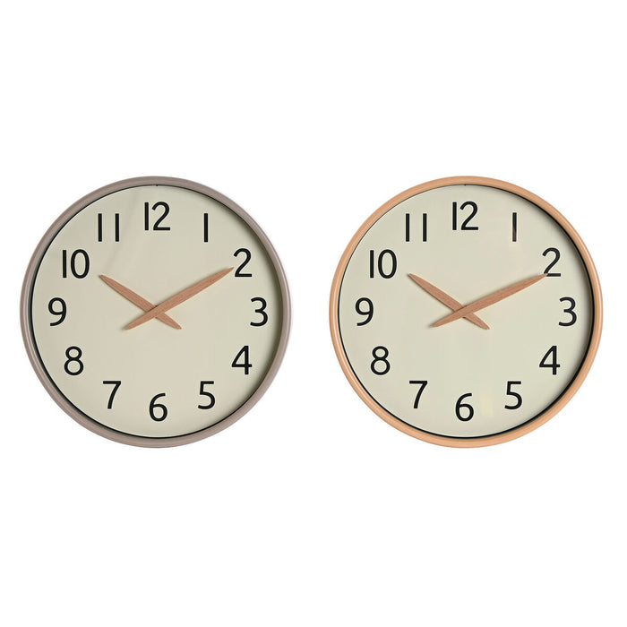 Vægur Home ESPRIT Beige Natur PVC Træ 30 x 4,7 x 30 cm (2 enheder)
