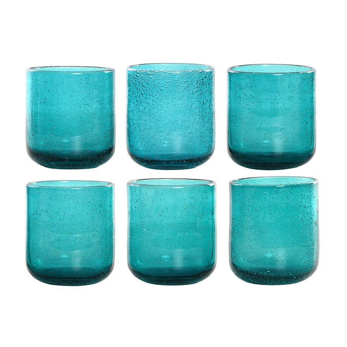 Glassæt Home ESPRIT Turkisblå Krystal 320 ml (6 enheder)